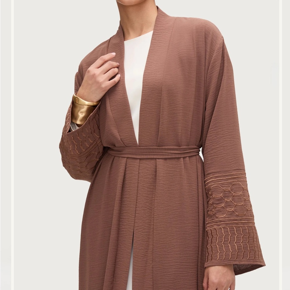Veiled Dima embroidered open abaya